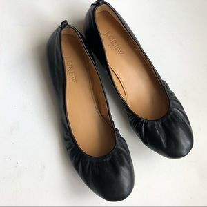 J. Crew Factory Black 100% Leather Ballet Flats